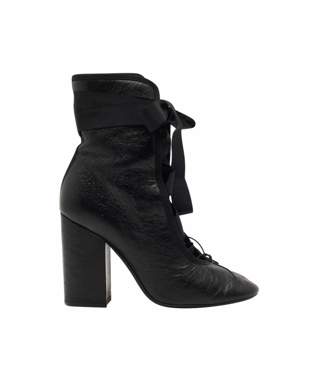VALENTINO Черные кожаные ботильоны, фото 1