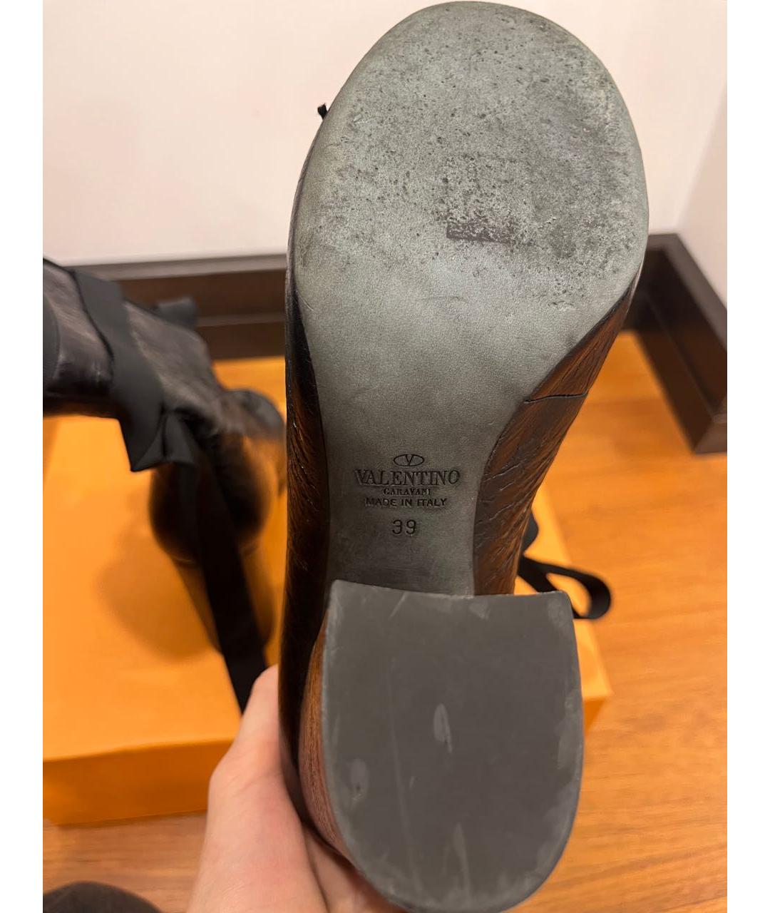 VALENTINO Черные кожаные ботильоны, фото 8