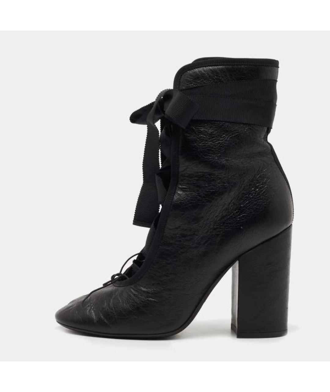 VALENTINO Черные кожаные ботильоны, фото 9