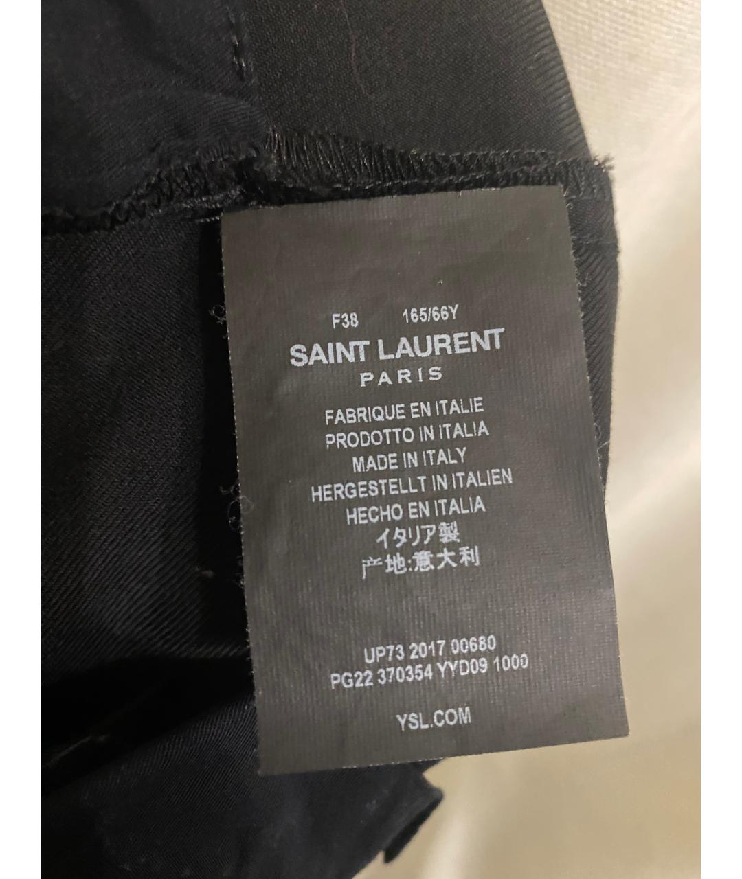 SAINT LAURENT Черные шерстяные брюки узкие, фото 5