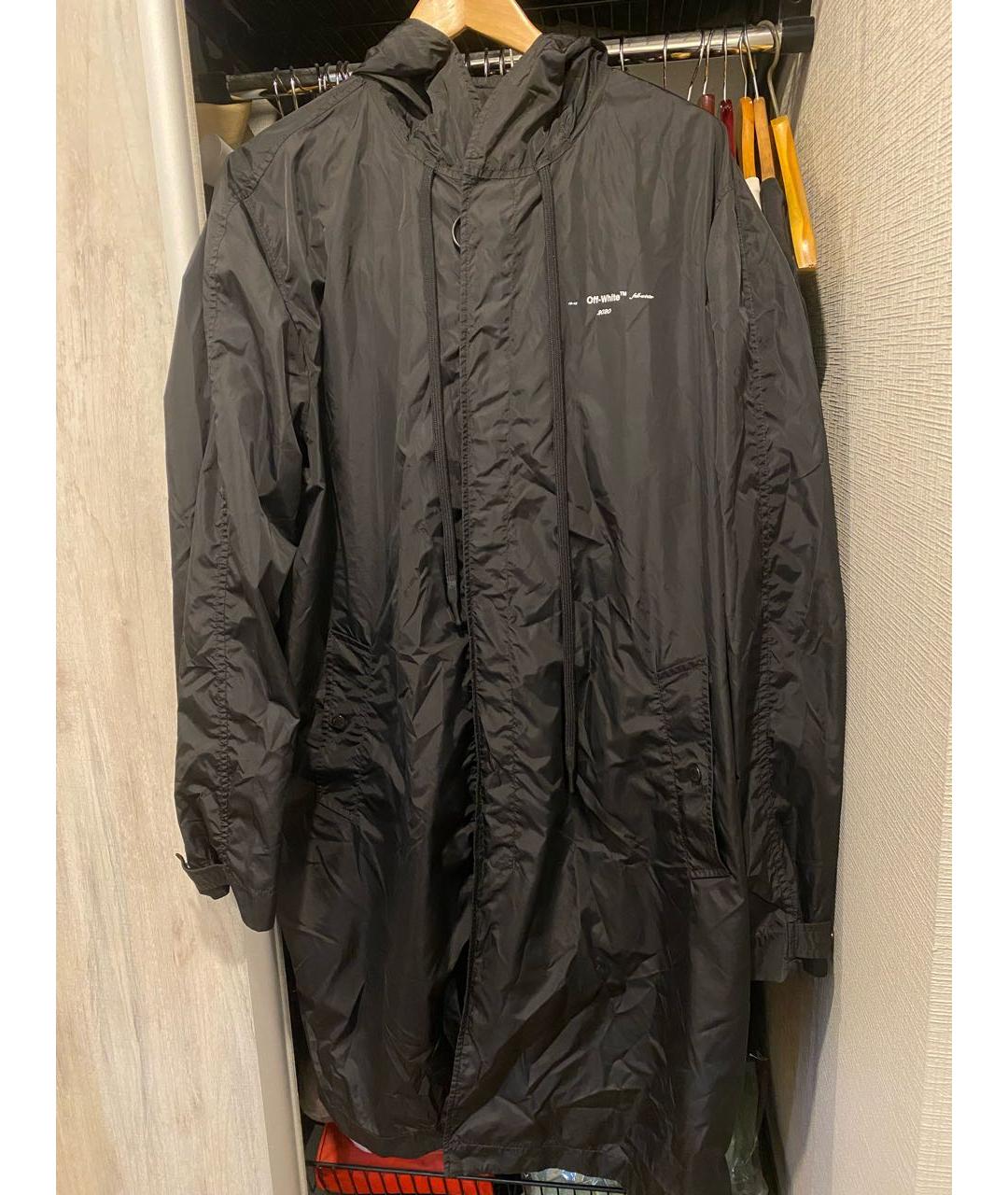 OFF-WHITE Черный полиамидовый тренч / плащ, фото 8