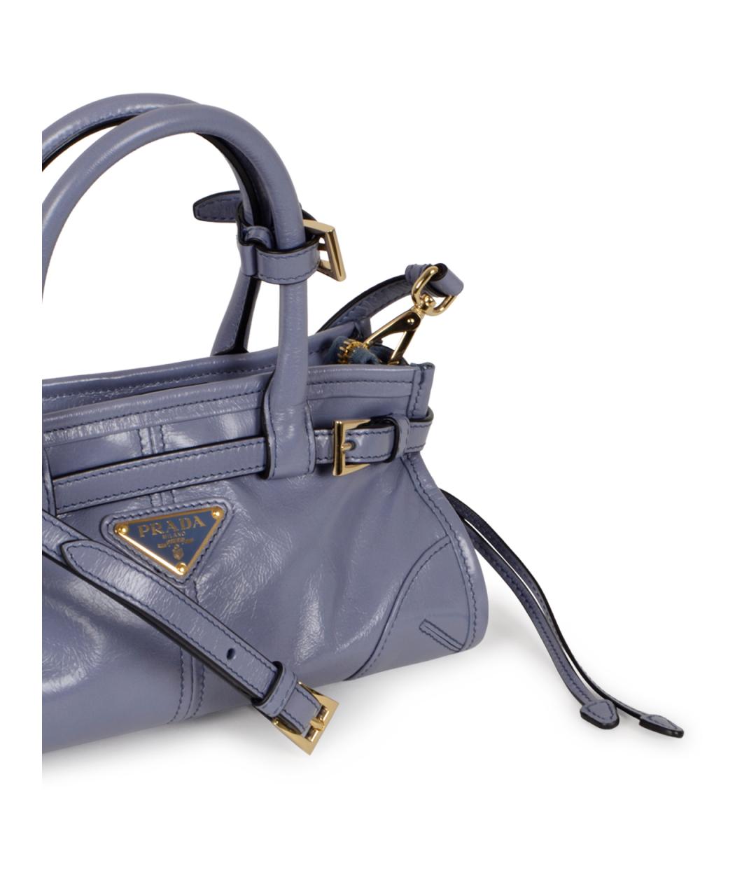 PRADA Голубая кожаная сумка тоут, фото 4