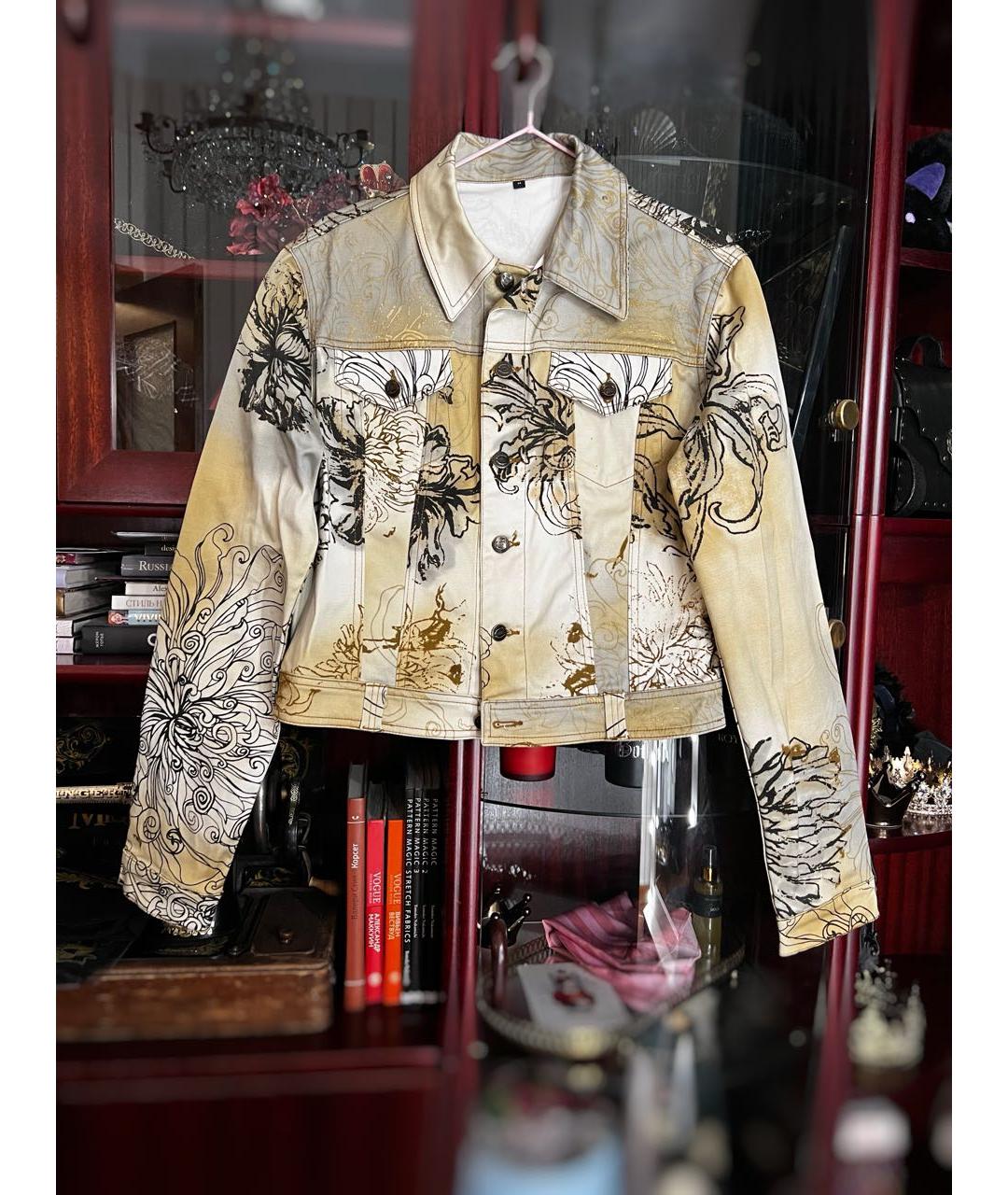 JUST CAVALLI Золотая хлопковая куртка, фото 9