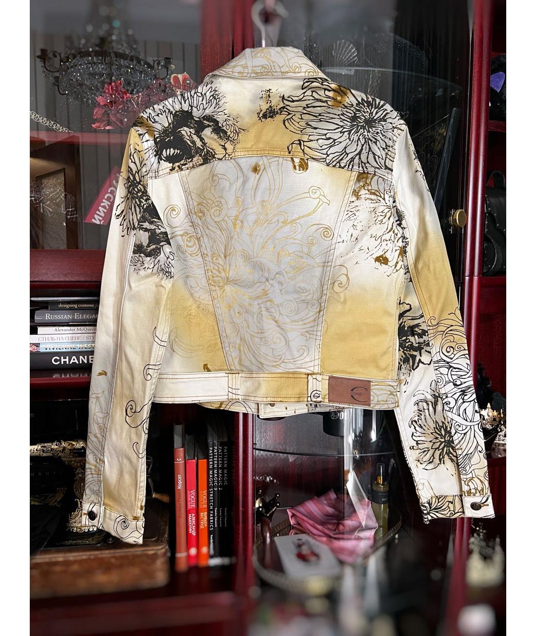 JUST CAVALLI Золотая хлопковая куртка, фото 2