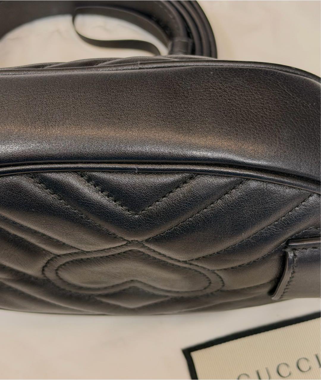 GUCCI Черная кожаная поясная сумка, фото 5