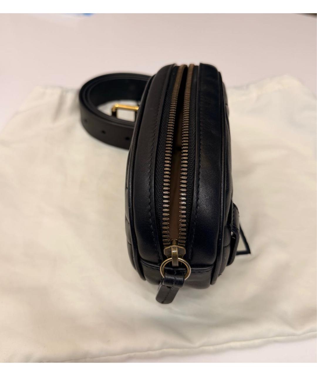 GUCCI Черная кожаная поясная сумка, фото 2
