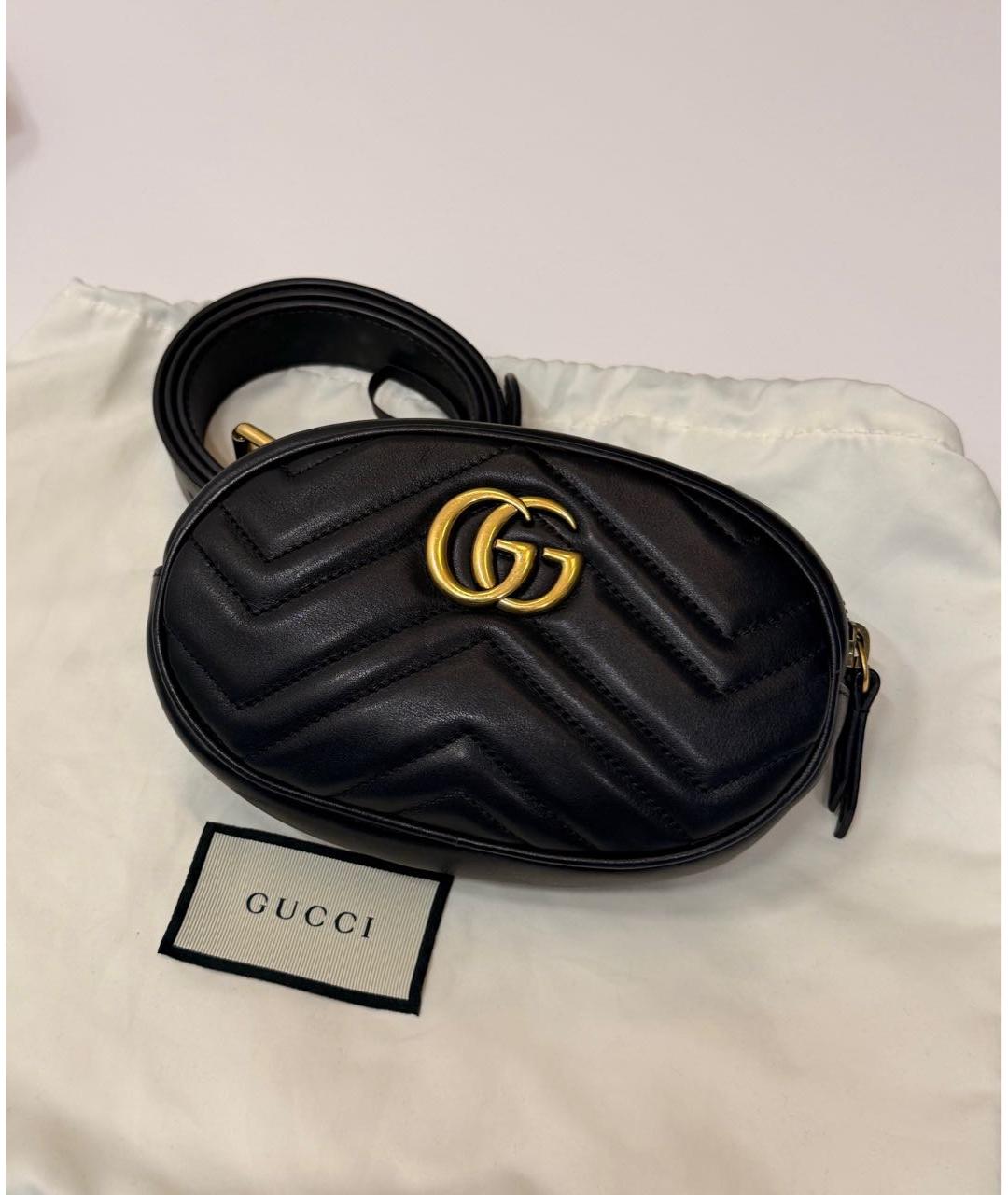 GUCCI Черная кожаная поясная сумка, фото 6