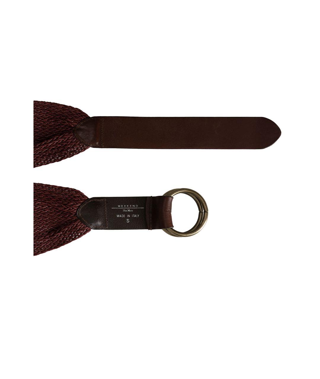 WEEKEND MAX MARA Коричневый пелетеный ремень, фото 2