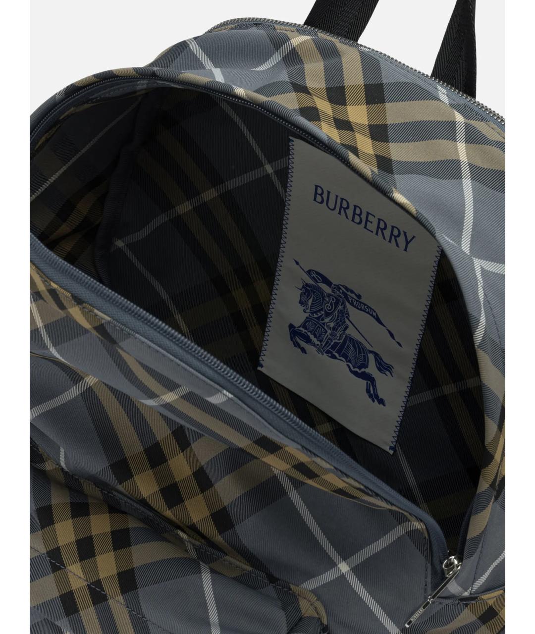 BURBERRY Голубой тканевый рюкзак, фото 4