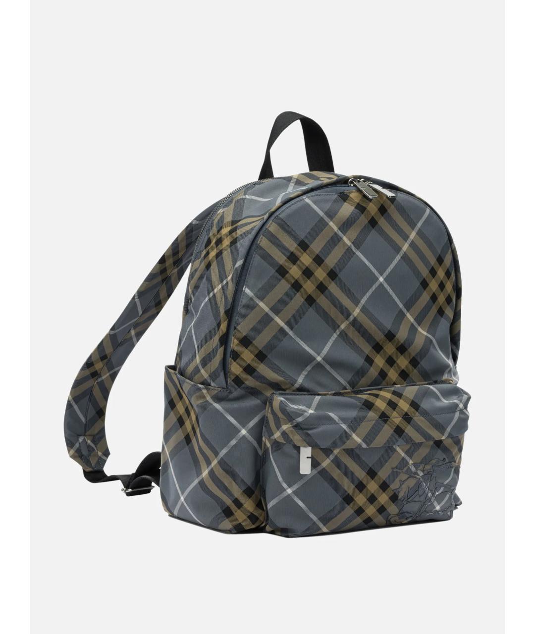 BURBERRY Голубой тканевый рюкзак, фото 5