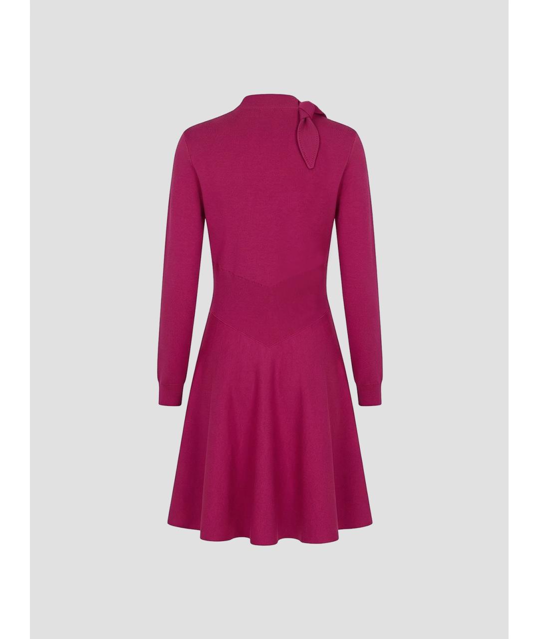 GIVENCHY Фуксия шерстяное повседневное платье, фото 2
