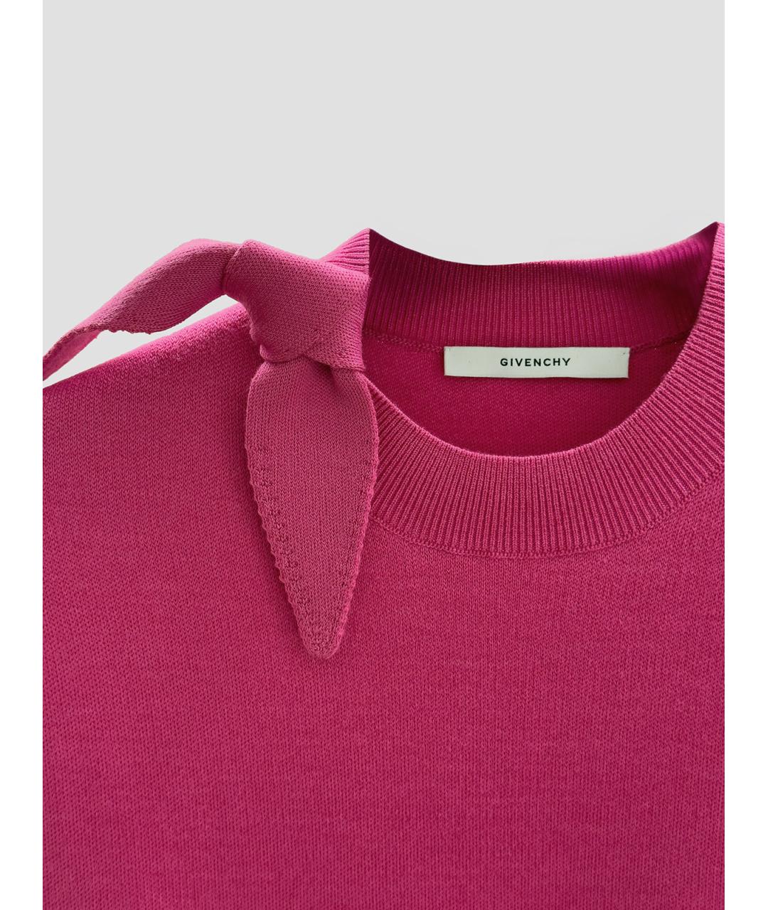 GIVENCHY Фуксия шерстяное повседневное платье, фото 3