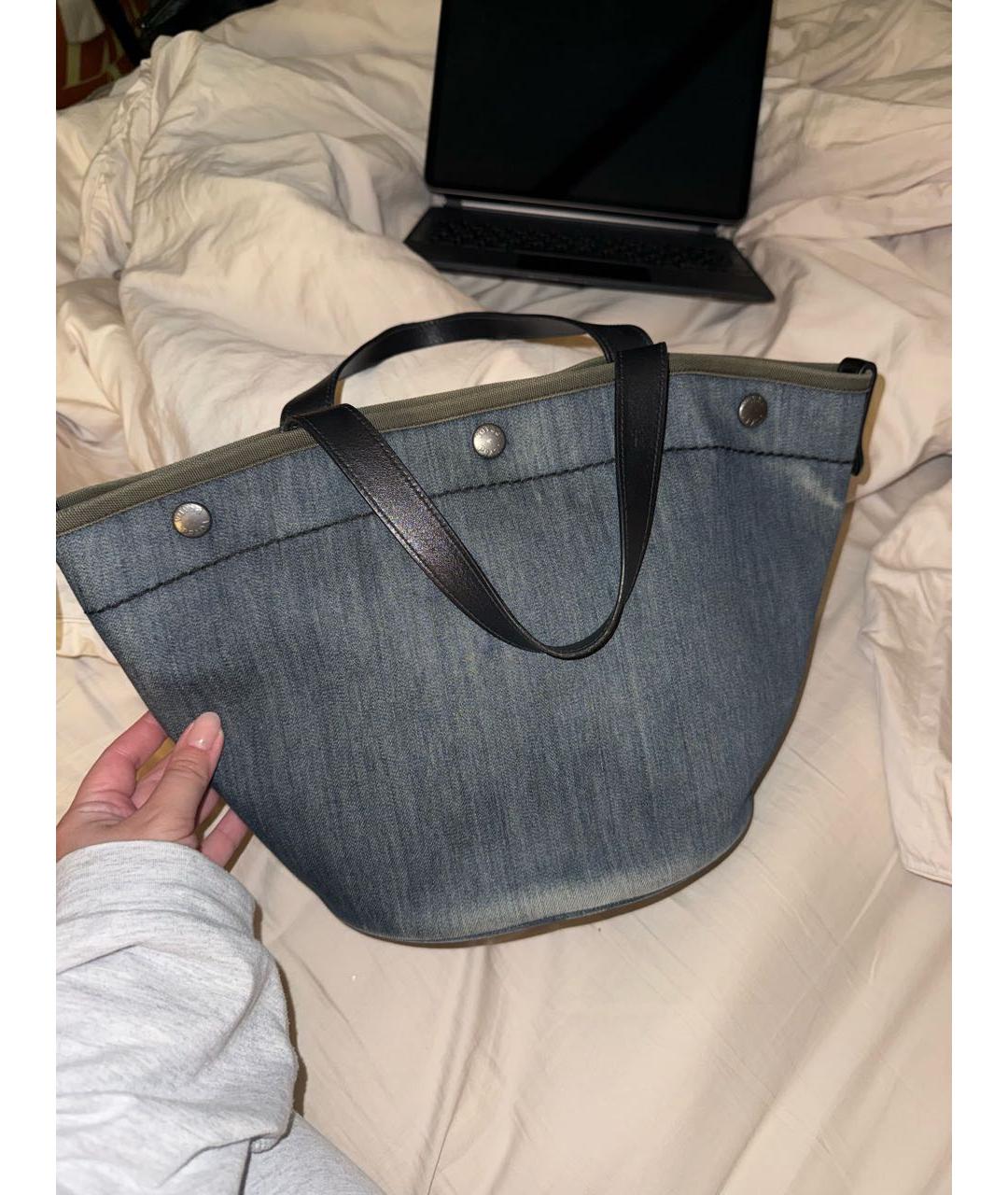 PRADA Темно-синяя деним сумка тоут, фото 3