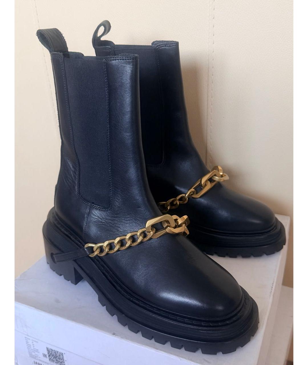 SANDRO Черные кожаные ботинки, фото 6