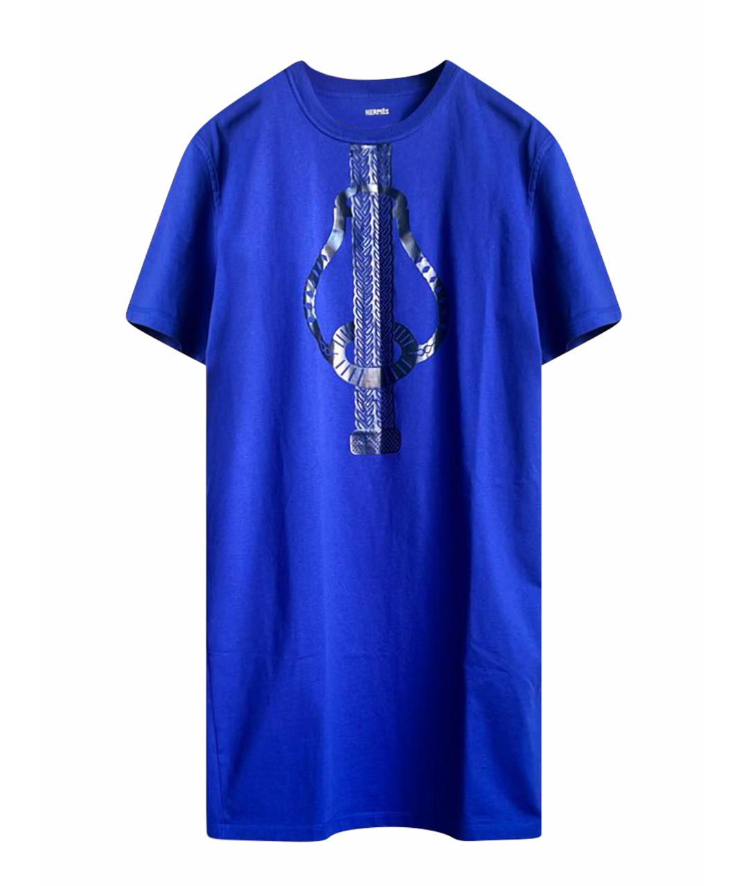 HERMES Синее хлопковое повседневное платье, фото 1