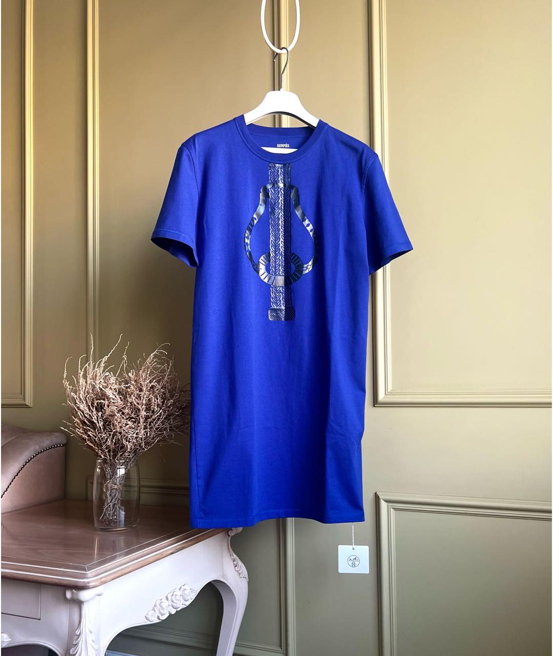 HERMES Синее хлопковое повседневное платье, фото 9