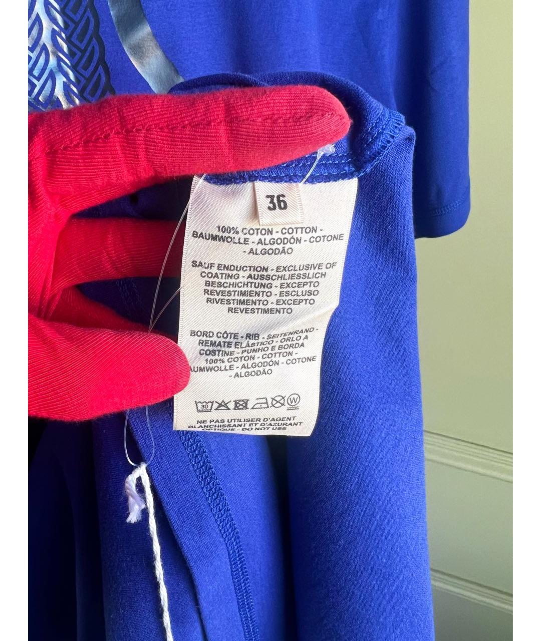 HERMES Синее хлопковое повседневное платье, фото 7