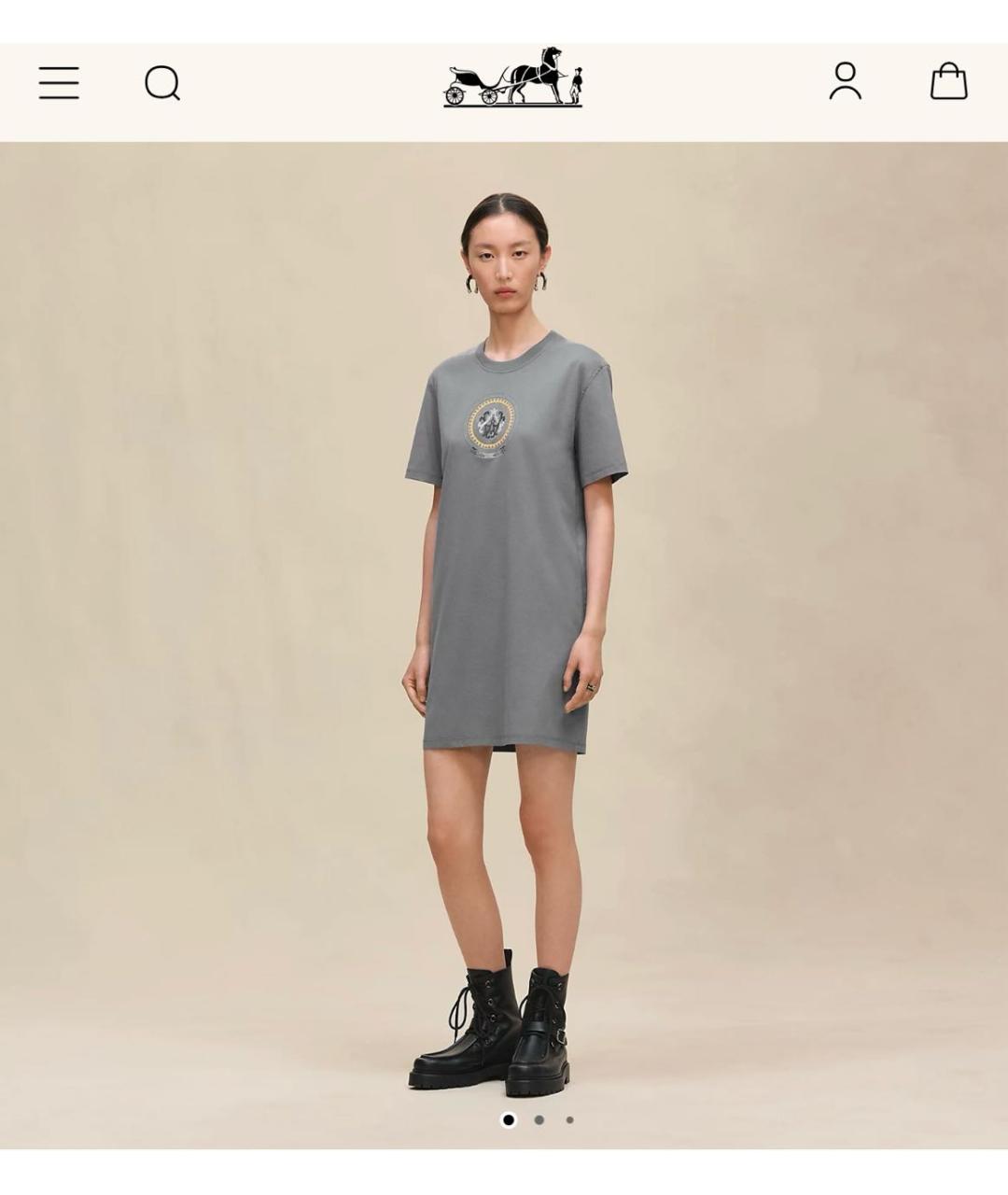 HERMES Синее хлопковое повседневное платье, фото 8