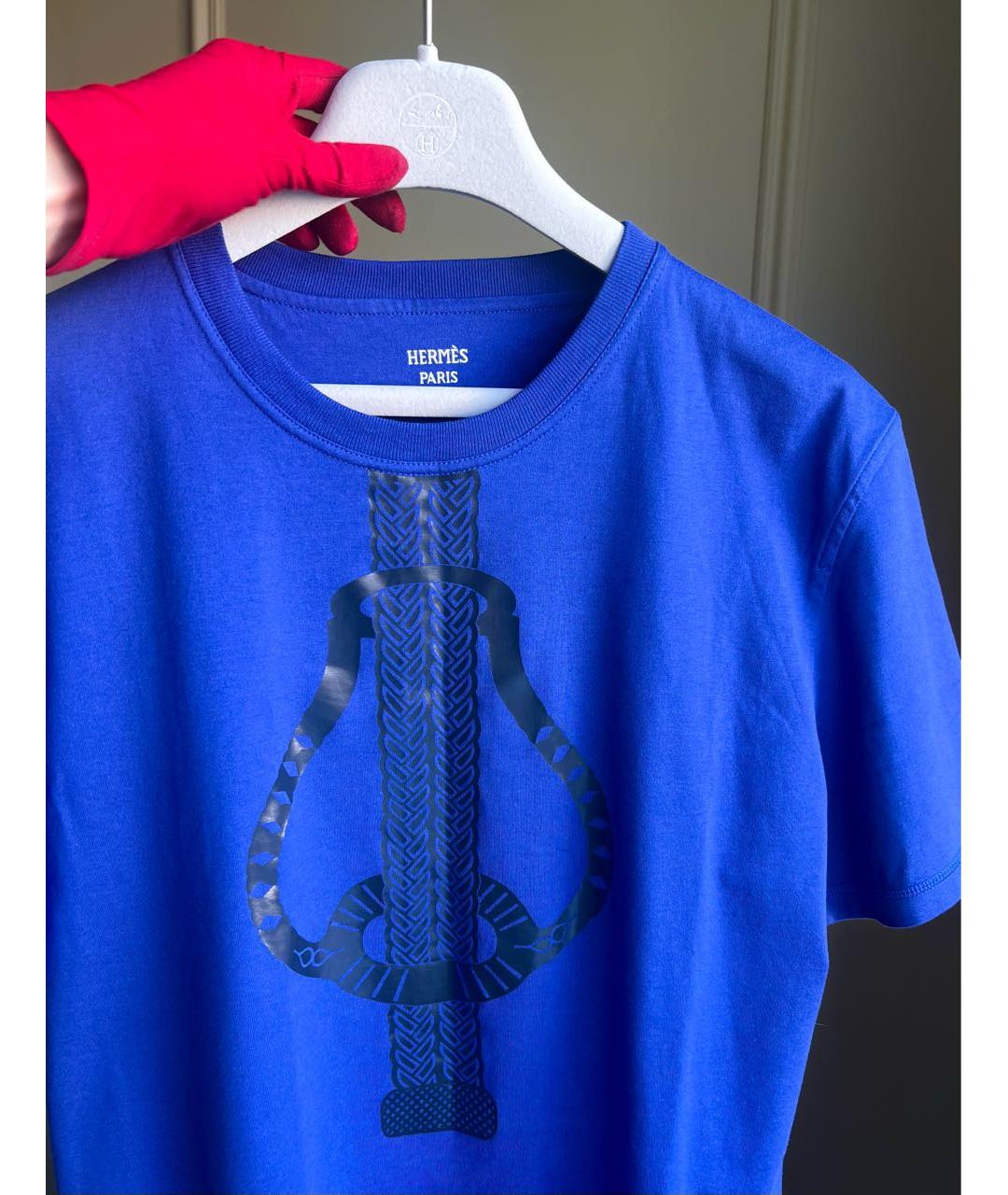 HERMES Синее хлопковое повседневное платье, фото 2