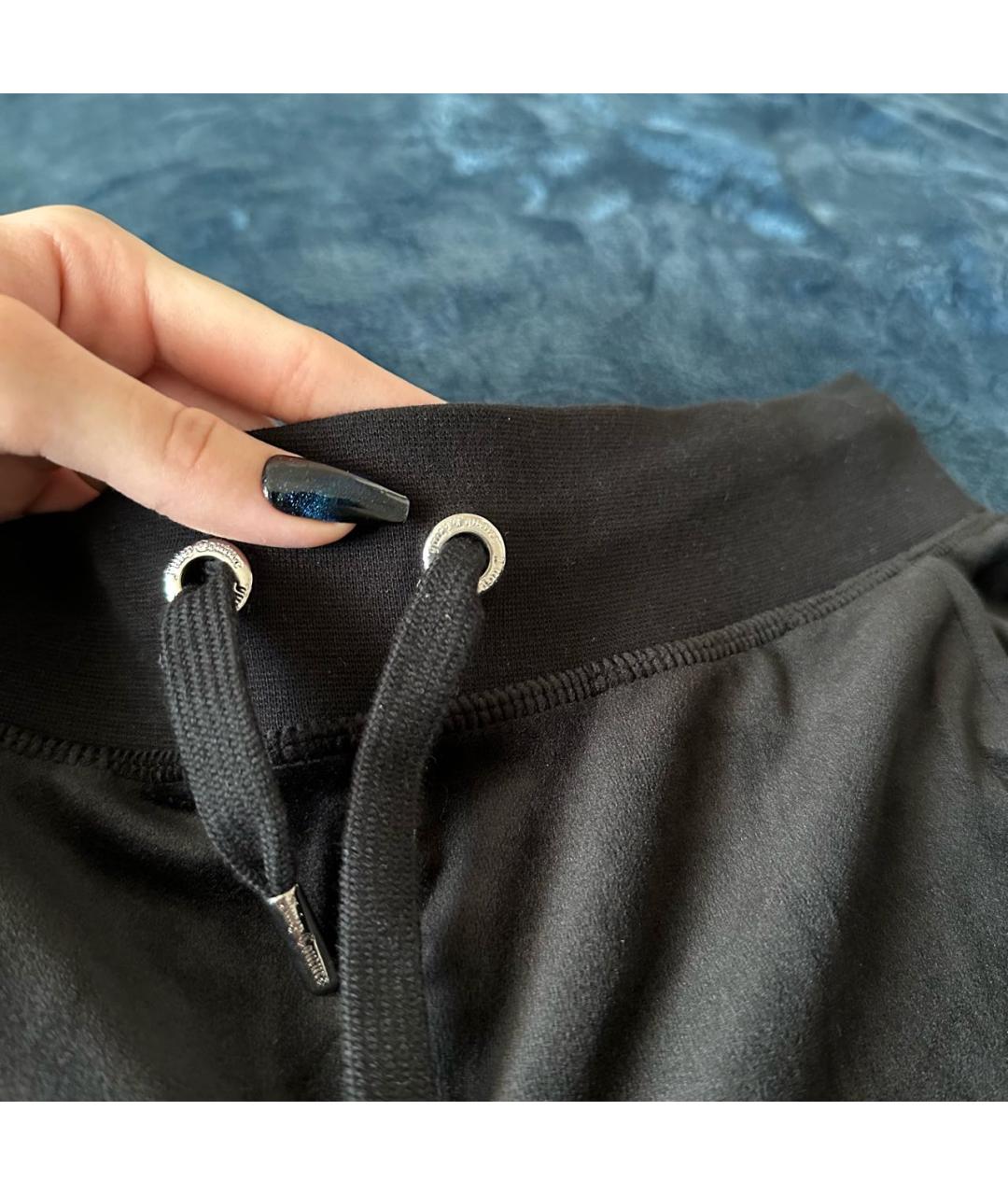 JUICY COUTURE Черные велюровые прямые брюки, фото 4