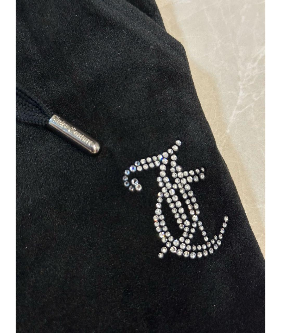 JUICY COUTURE Черные велюровые прямые брюки, фото 3