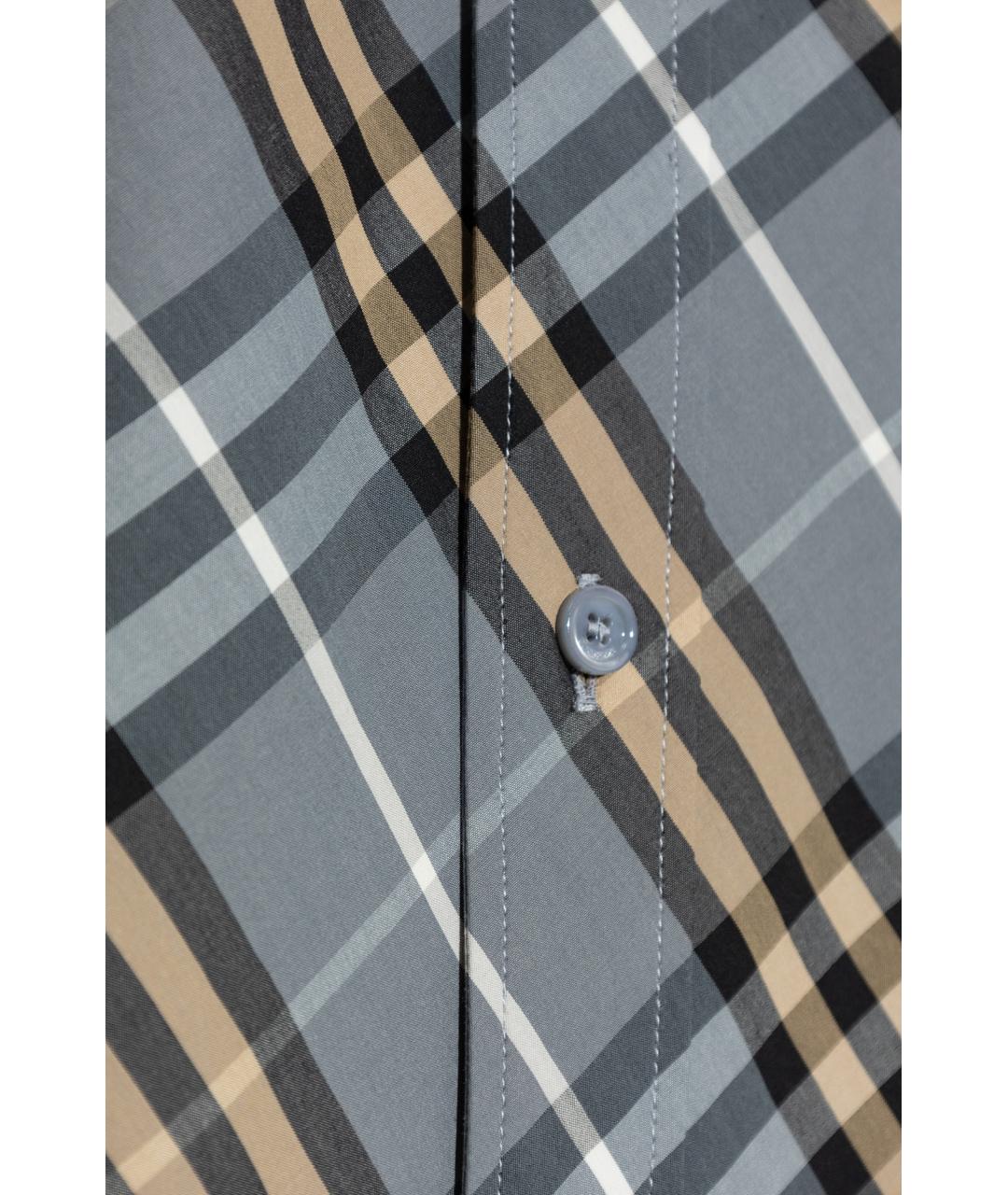 BURBERRY Голубая хлопковая кэжуал рубашка, фото 2