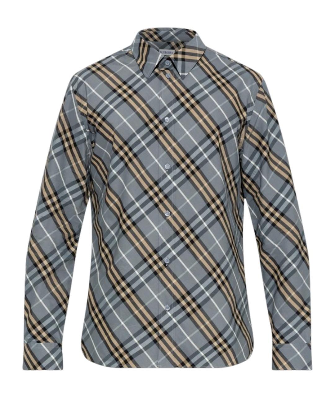 BURBERRY Голубая хлопковая кэжуал рубашка, фото 1