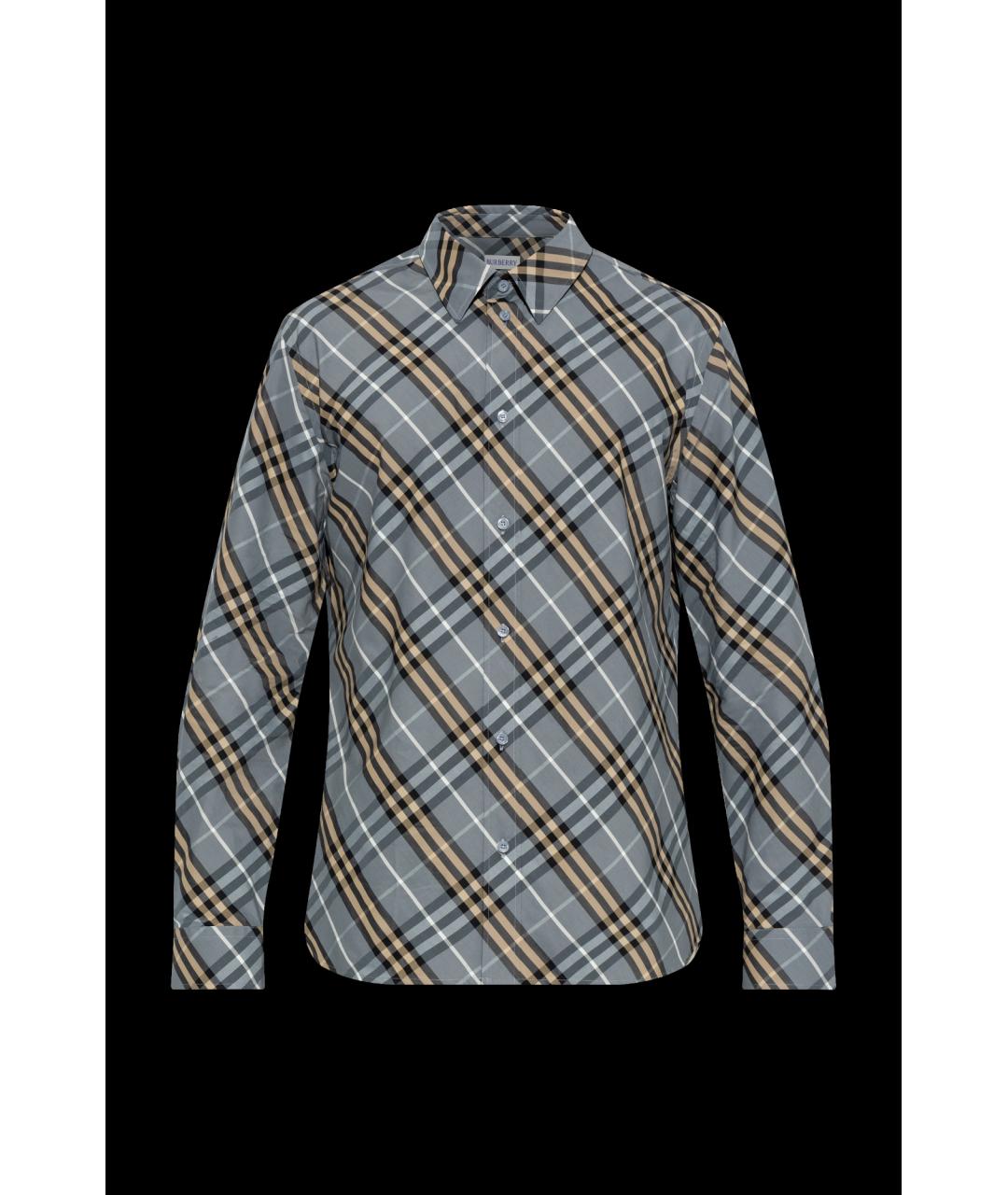 BURBERRY Голубая хлопковая кэжуал рубашка, фото 3