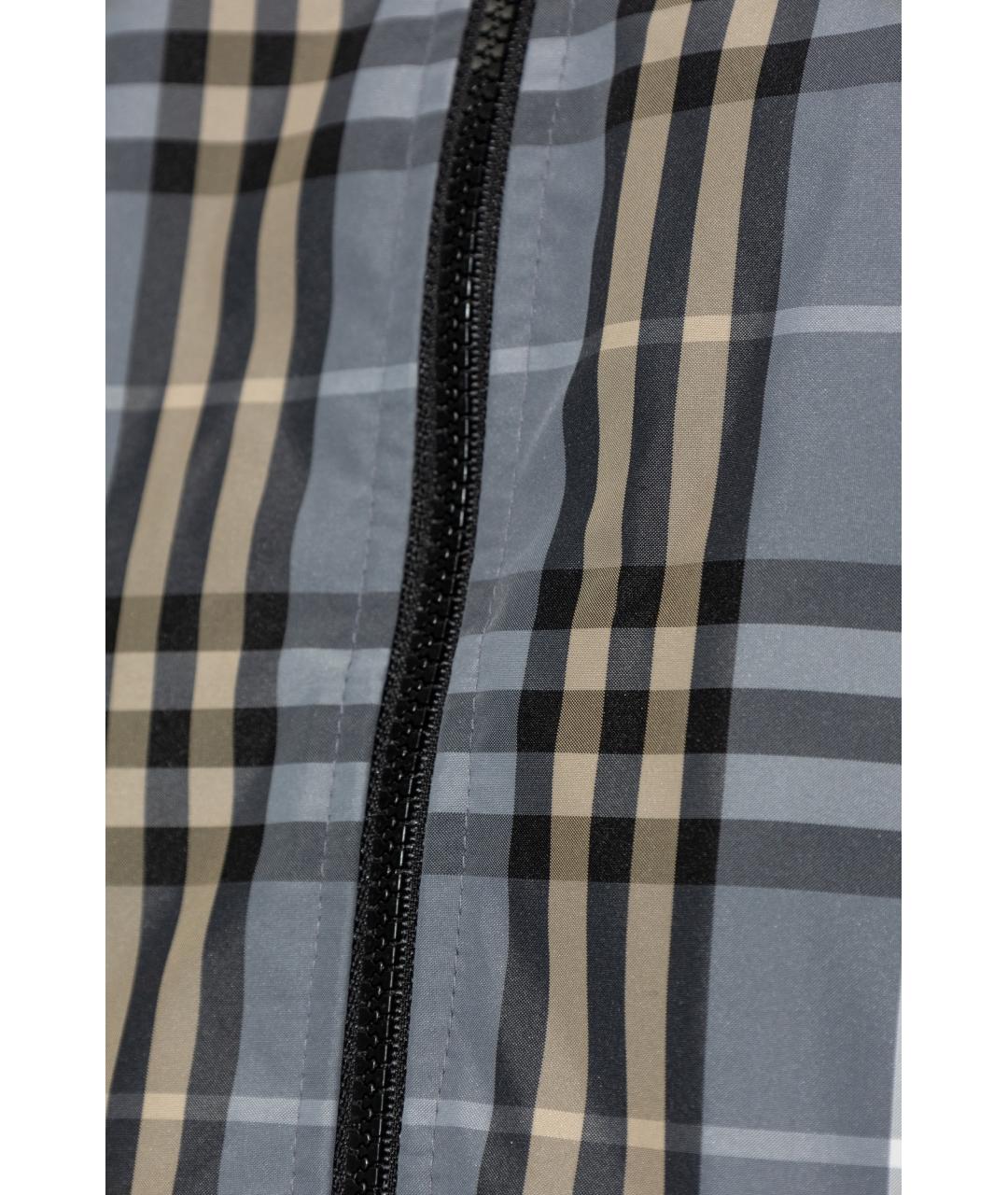 BURBERRY Голубая полиэстеровая куртка, фото 2