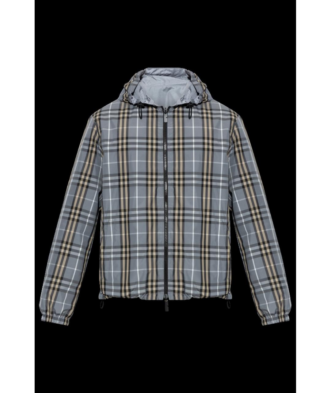 BURBERRY Голубая полиэстеровая куртка, фото 3