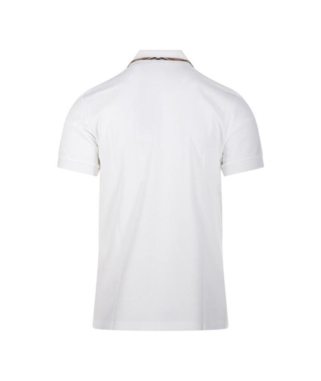 BURBERRY Белая хлопковая футболка, фото 2