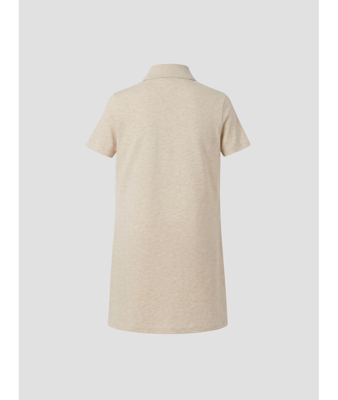 BURBERRY Бежевое хлопковое повседневное платье, фото 2