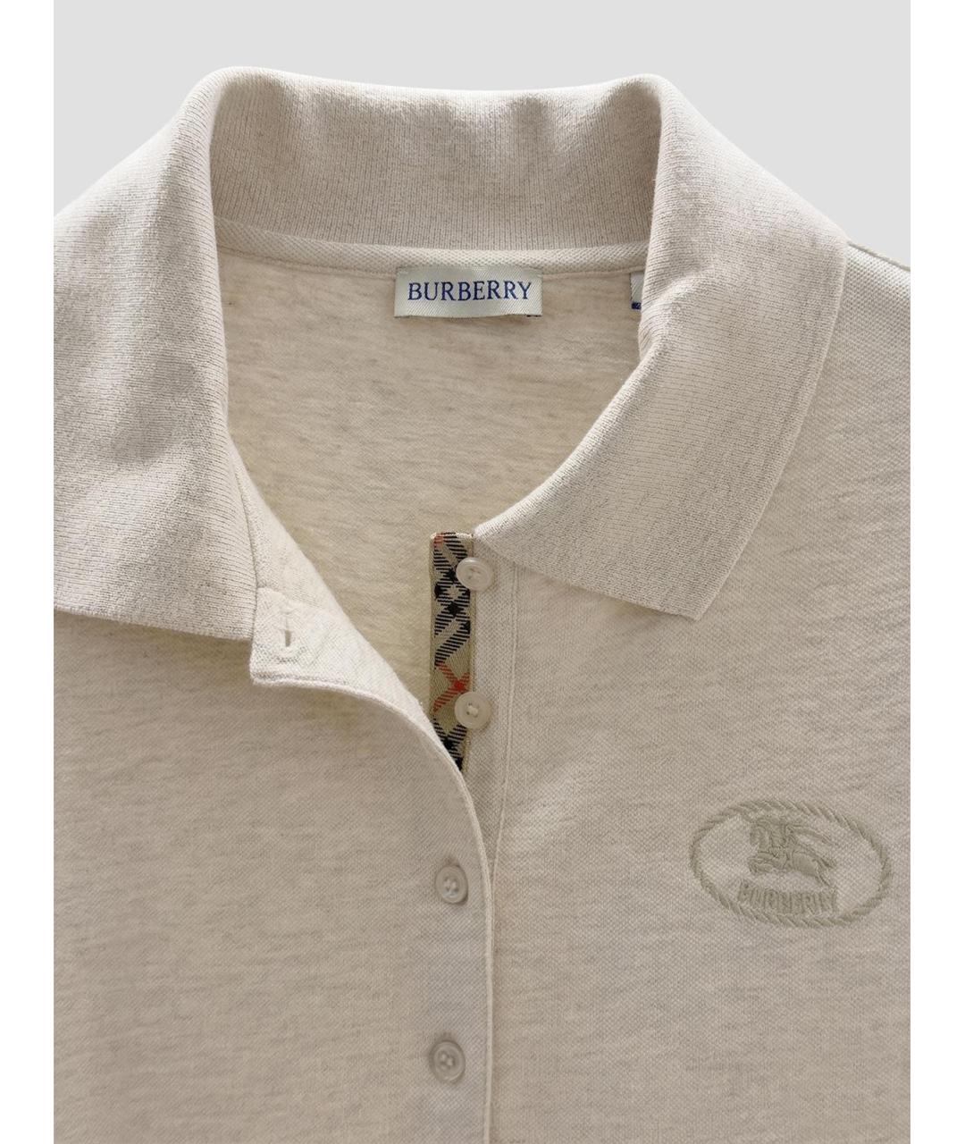 BURBERRY Бежевое хлопковое повседневное платье, фото 3