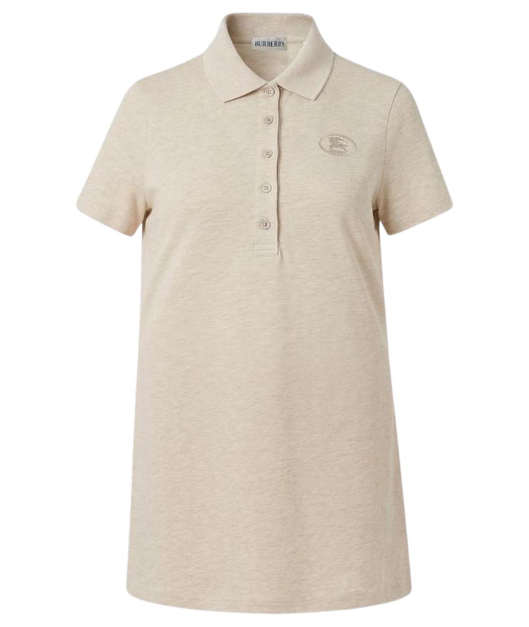 BURBERRY Бежевое хлопковое повседневное платье, фото 1