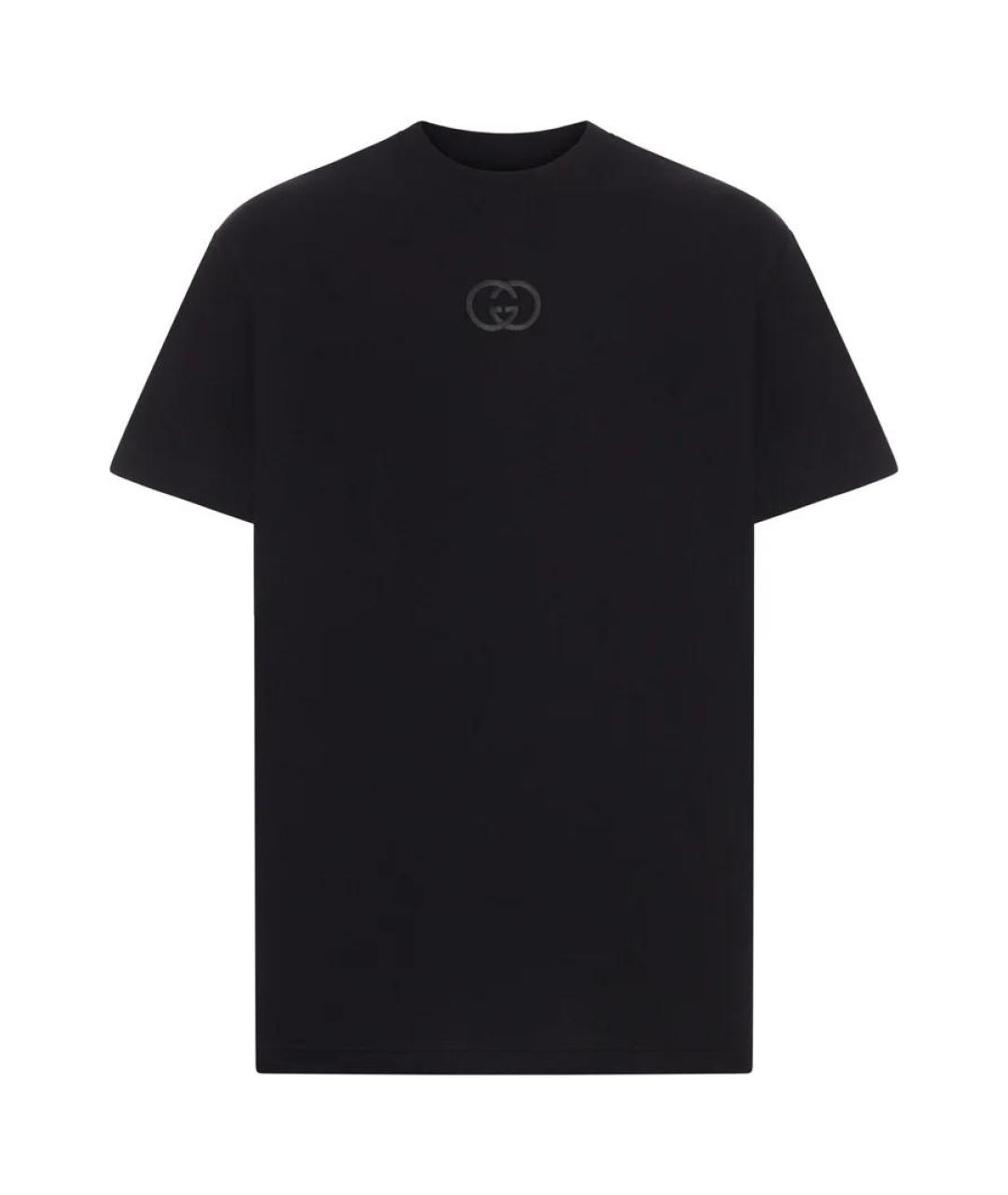 GUCCI Черная хлопковая футболка, фото 1
