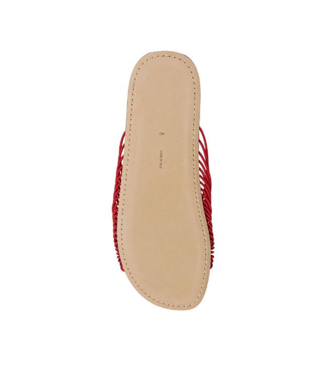 THE ROW Красные кожаные шлепанцы, фото 5