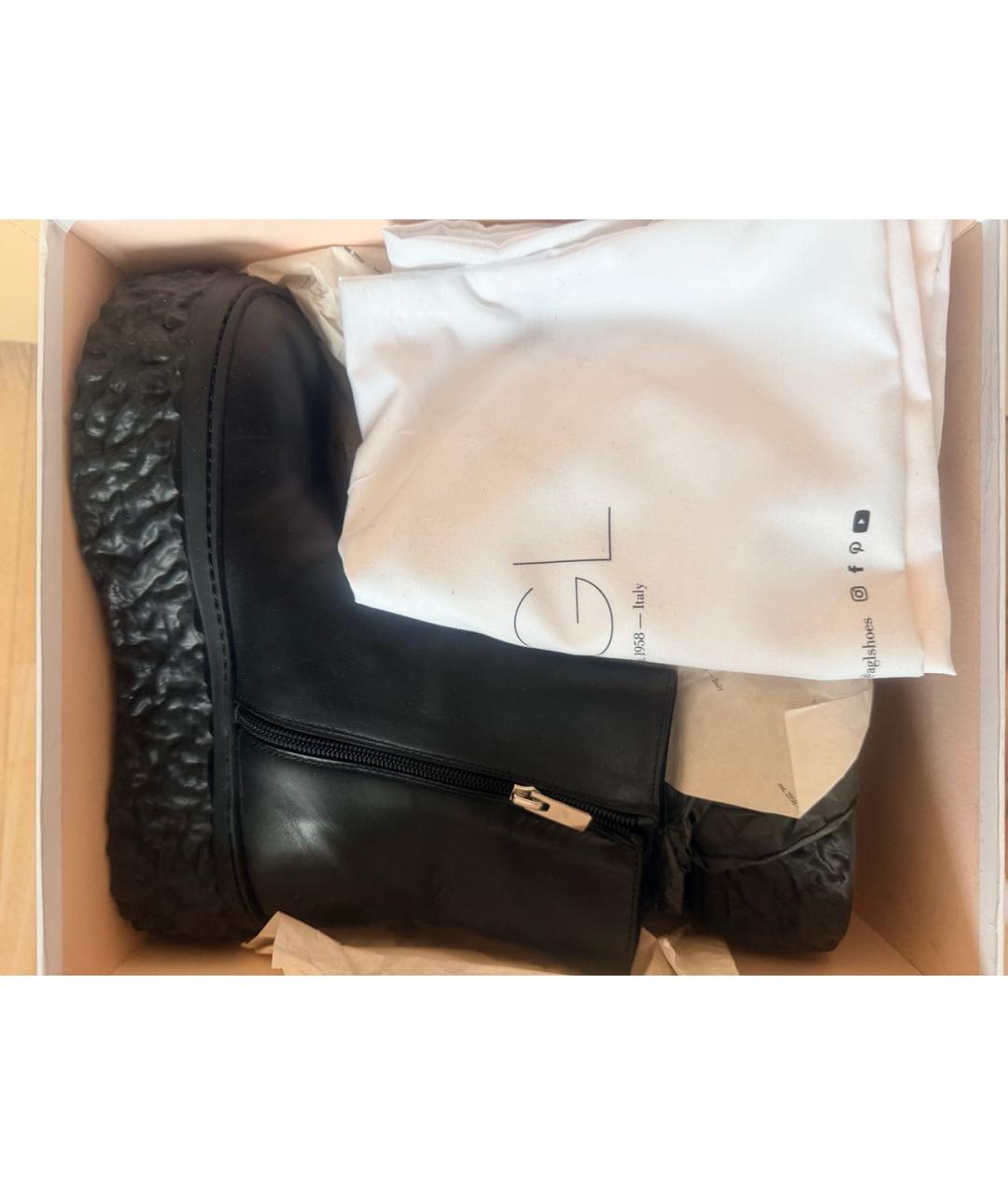 AGL Черные кожаные ботинки, фото 6