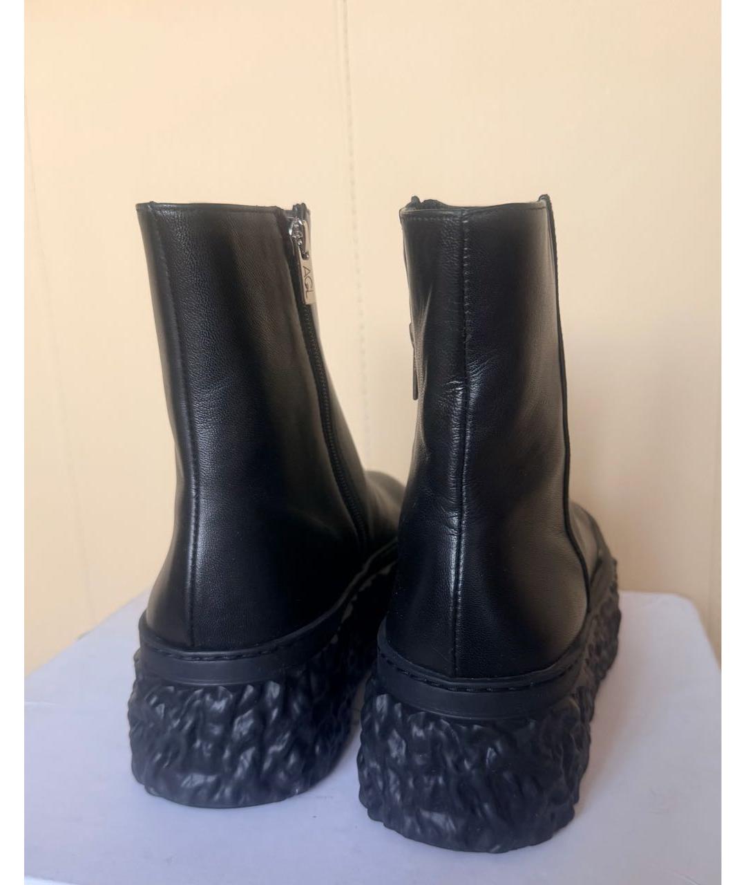 AGL Черные кожаные ботинки, фото 3