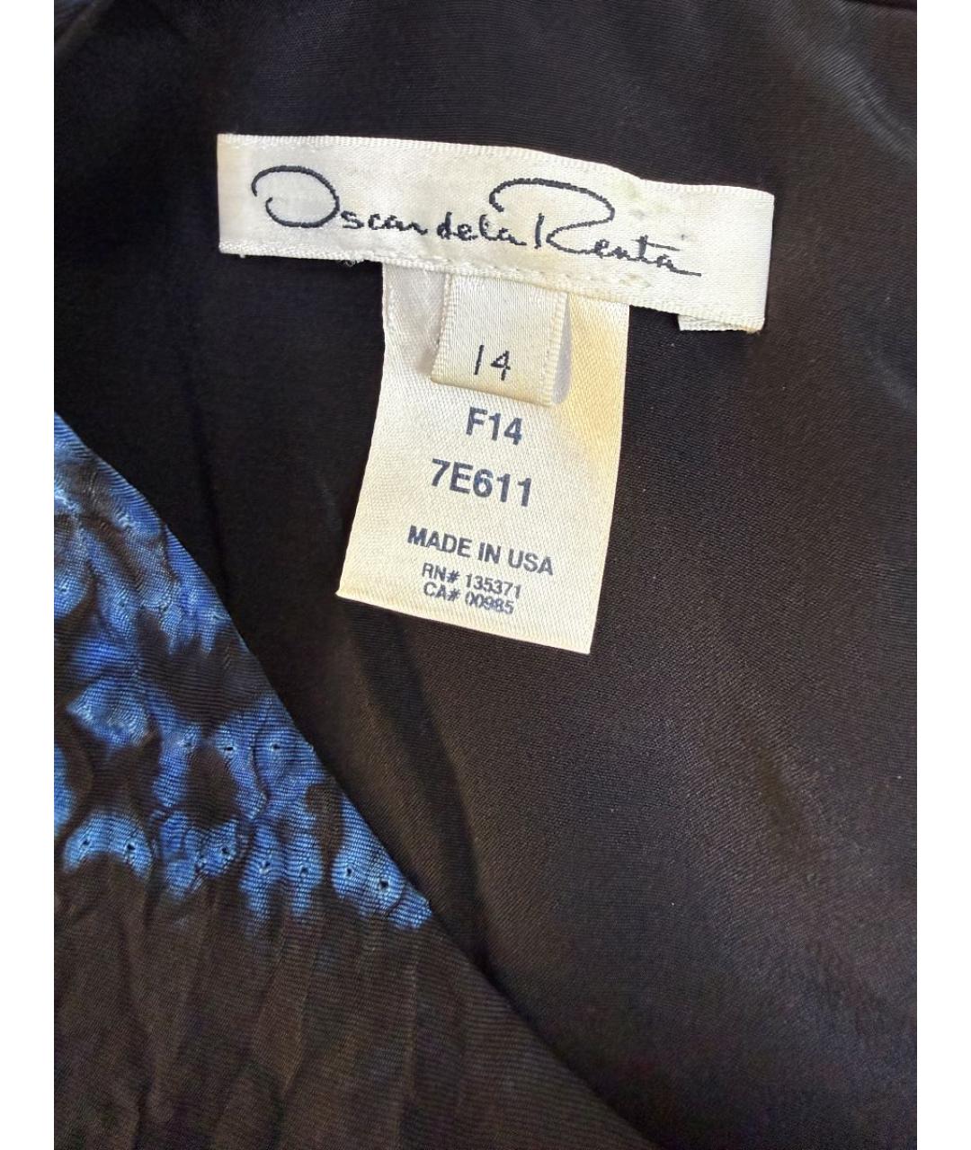 OSCAR DE LA RENTA Синее шелковое платье, фото 4