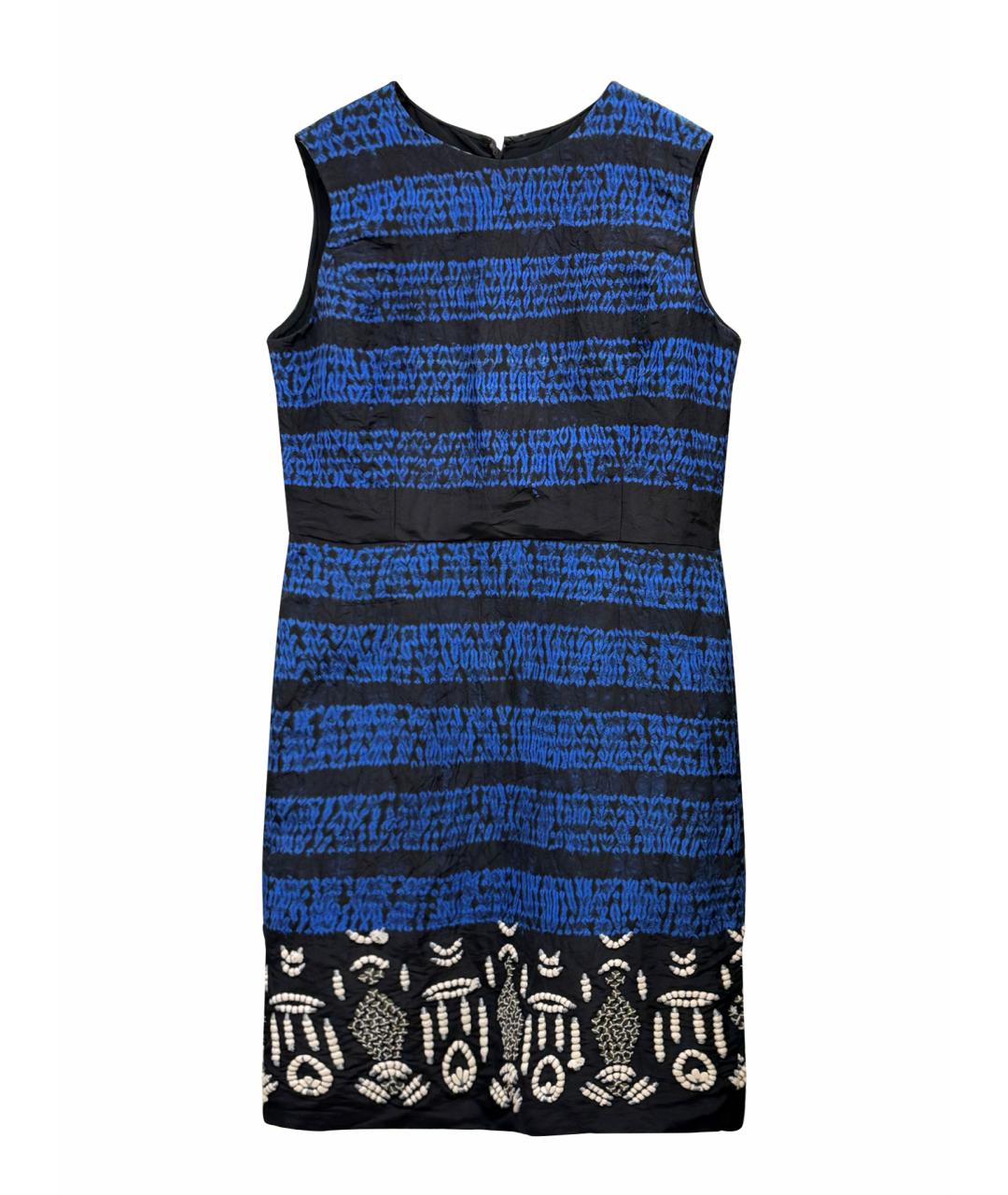 OSCAR DE LA RENTA Синее шелковое платье, фото 1