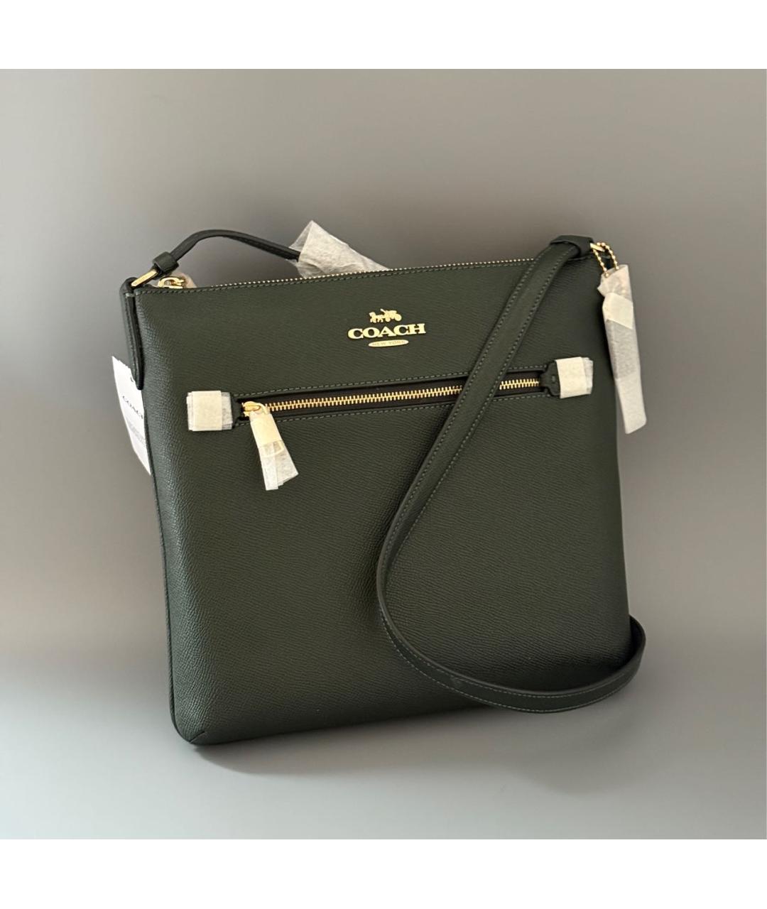 COACH Зеленая кожаная сумка через плечо, фото 2