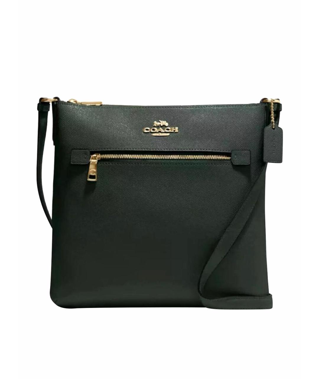 COACH Зеленая кожаная сумка через плечо, фото 1