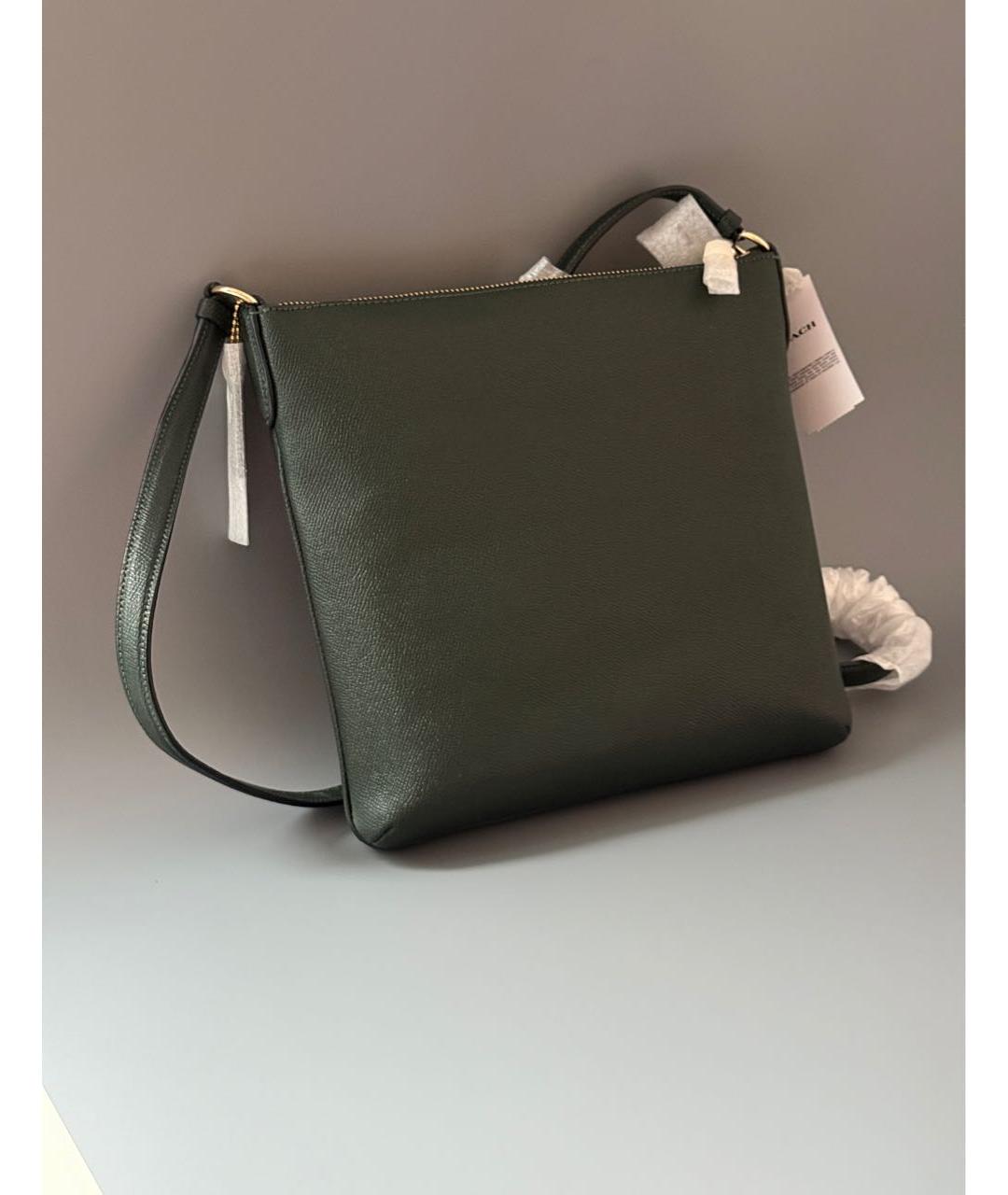 COACH Зеленая кожаная сумка через плечо, фото 4