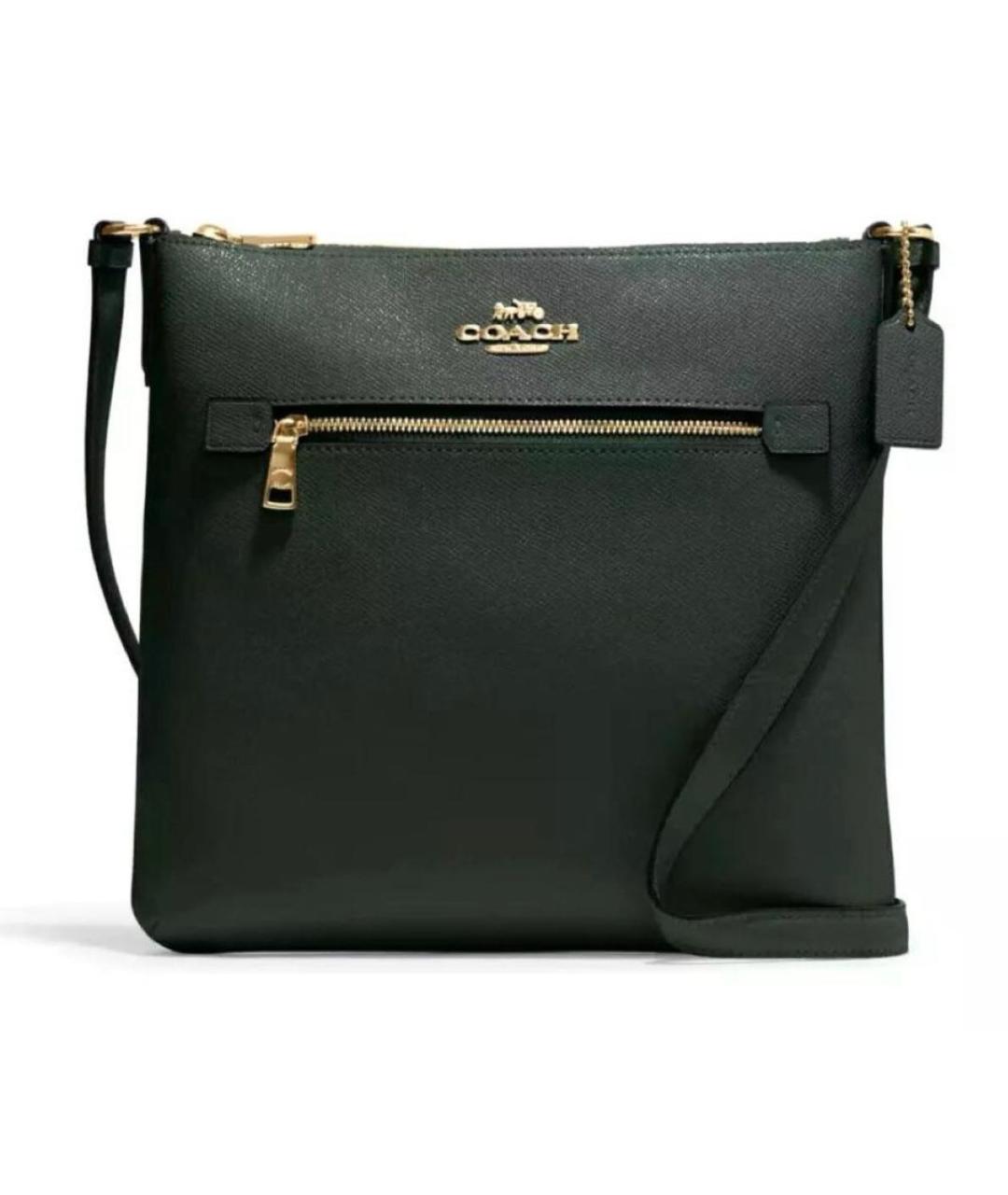 COACH Зеленая кожаная сумка через плечо, фото 9