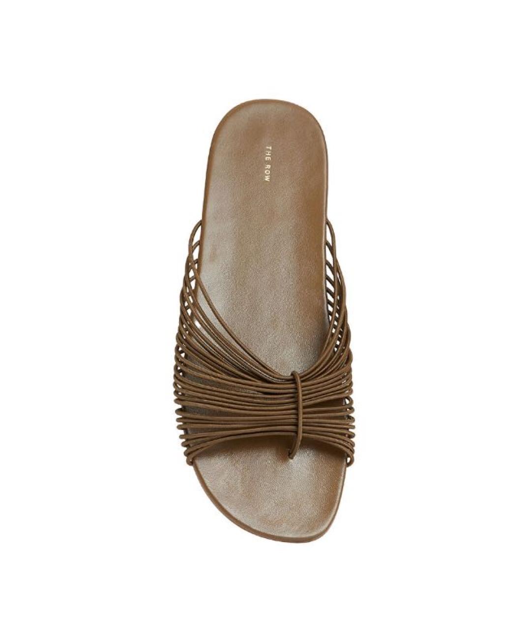 THE ROW Коричневые кожаные шлепанцы, фото 3