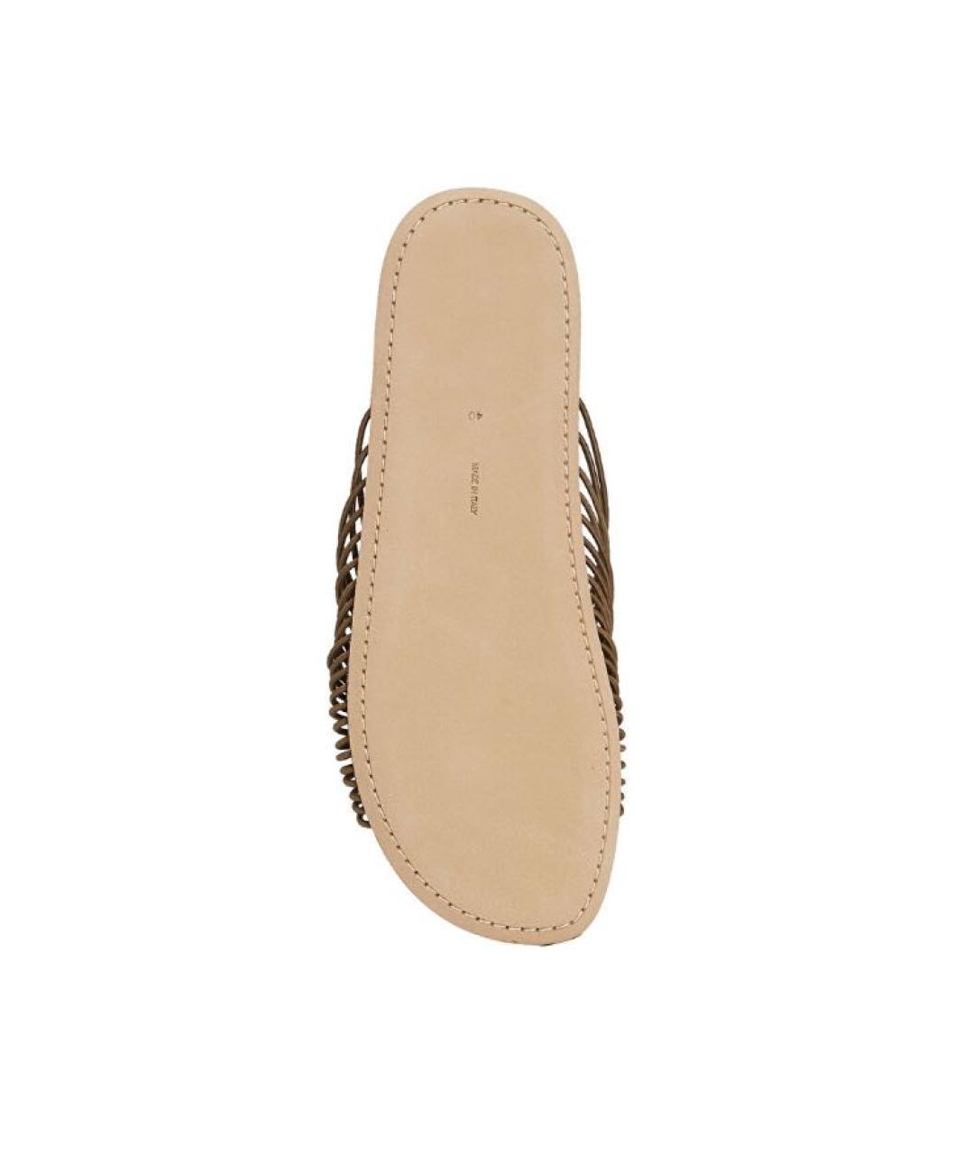 THE ROW Коричневые кожаные шлепанцы, фото 5