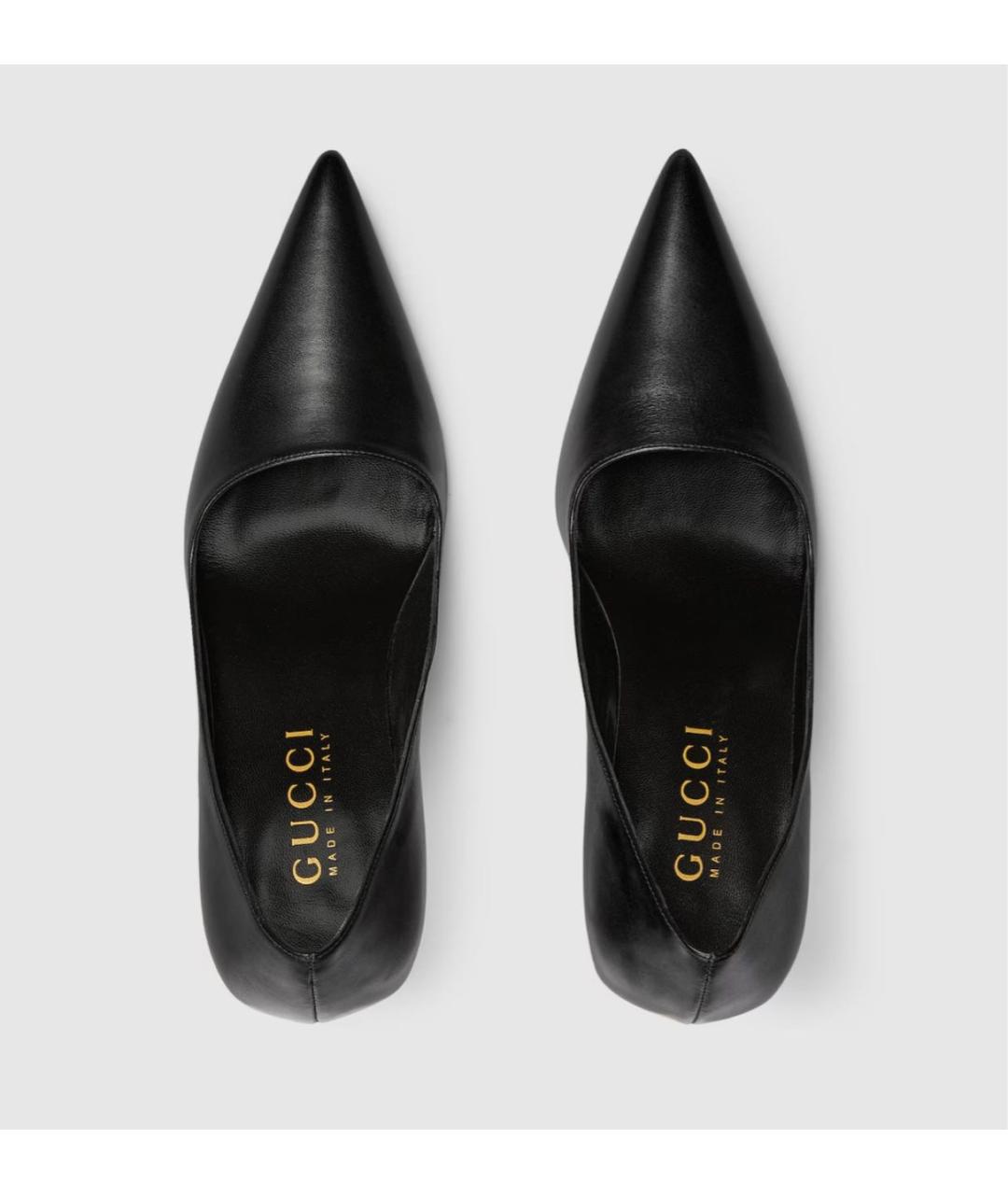 GUCCI Черные кожаные туфли, фото 5