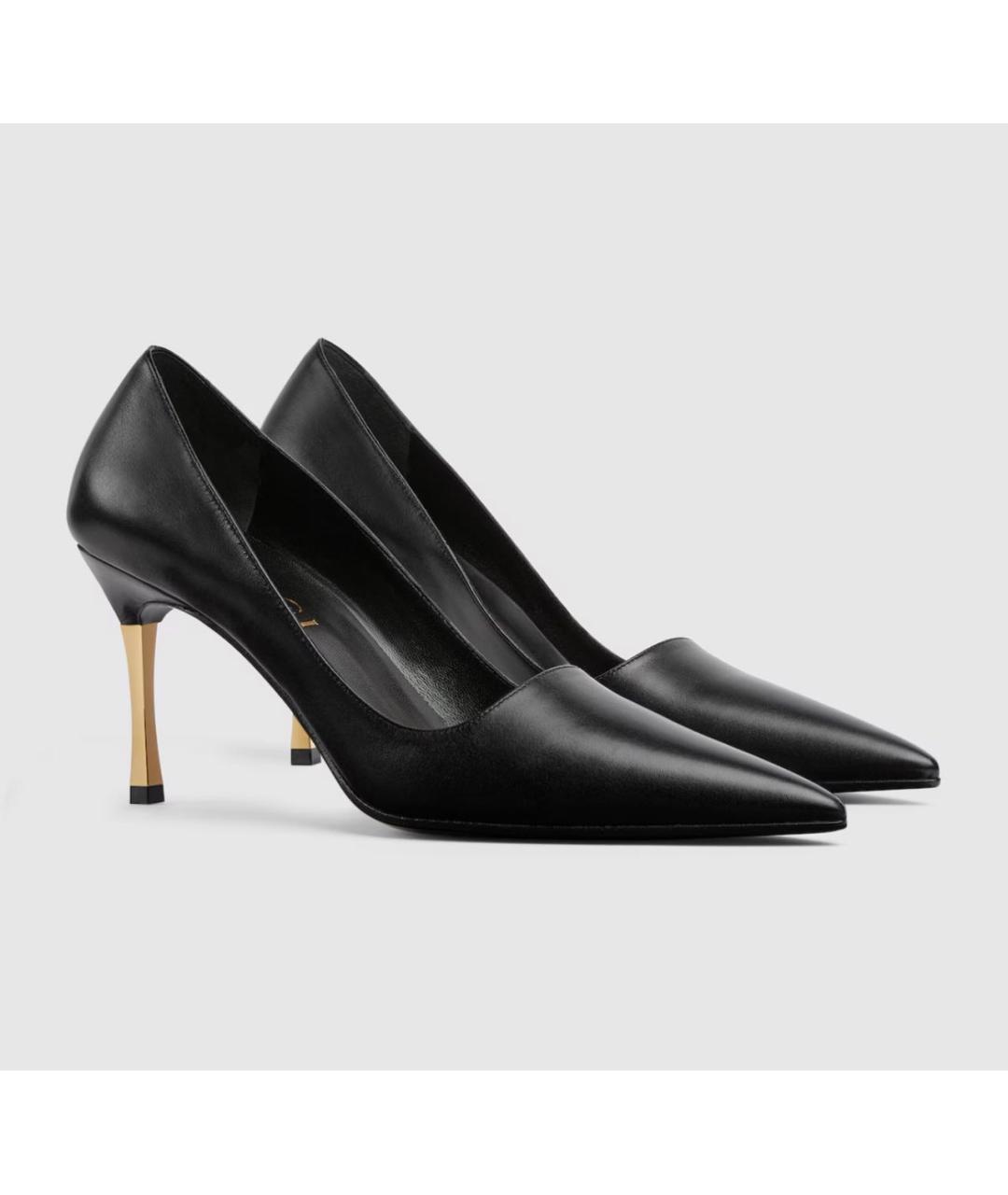 GUCCI Черные кожаные туфли, фото 2