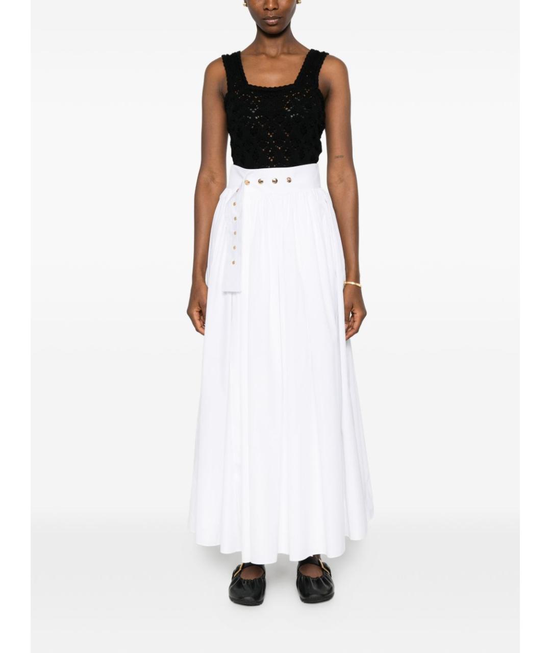 CELINE Белая хлопковая юбка миди, фото 5