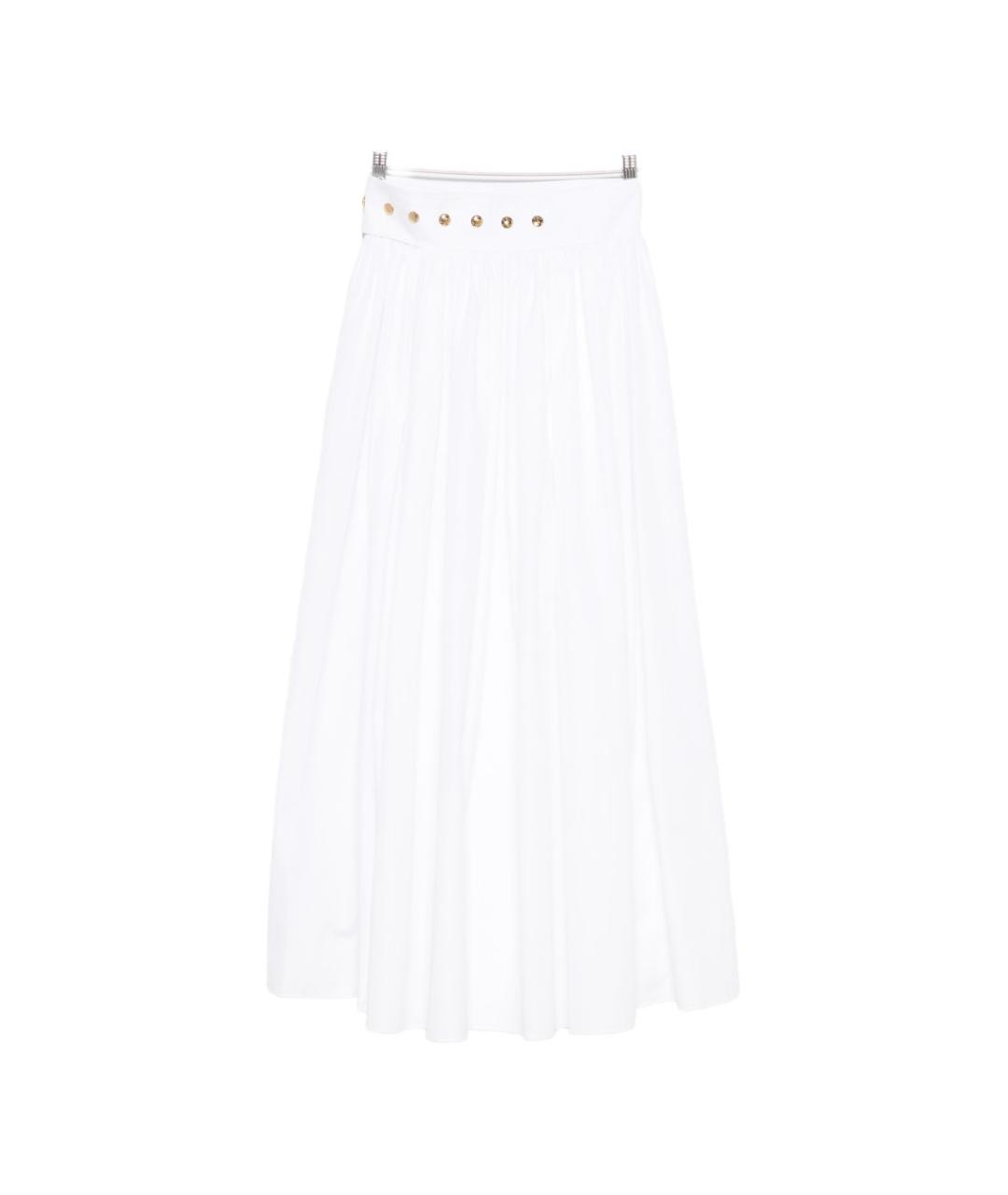 CELINE Белая хлопковая юбка миди, фото 6